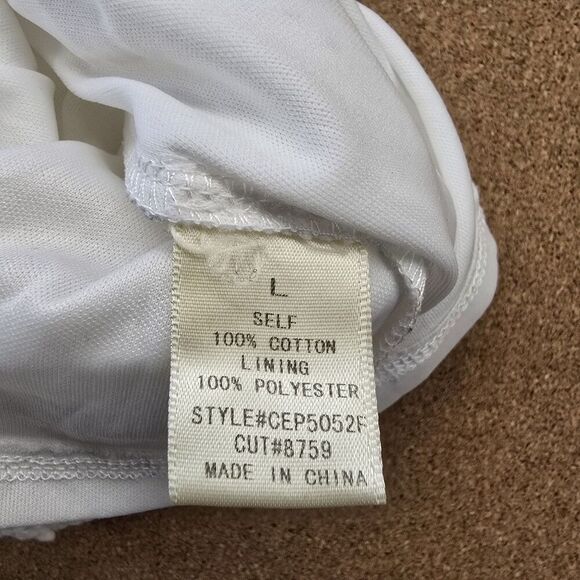 Miami Women's Booty Shorts Size L White Some Stains On Belt/Tie (A8) - Picture 6 of 10